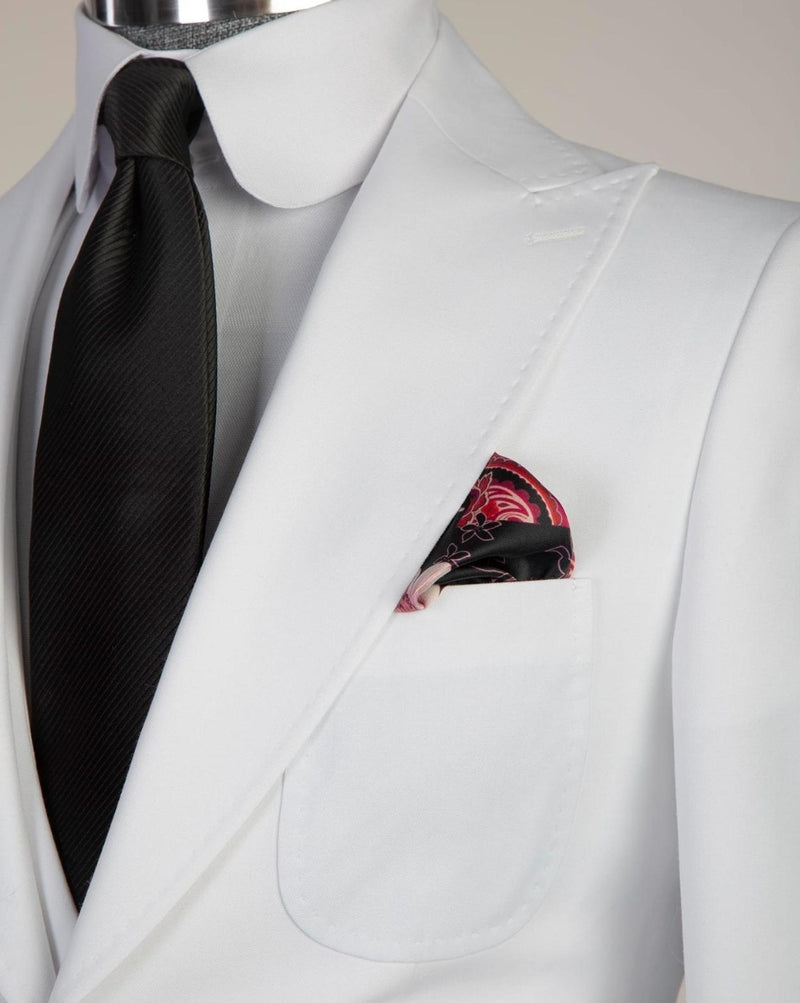 White Peaked Lapel Men Suit - Desmond Newest Business Style-Wedding Suits-BallBride