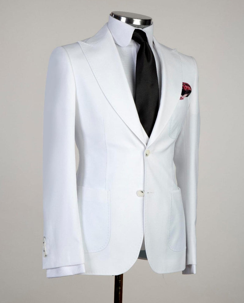 White Peaked Lapel Men Suit - Desmond Newest Business Style-Wedding Suits-BallBride