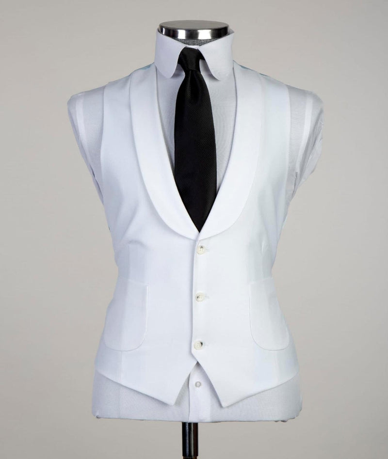 White Peaked Lapel Men Suit - Desmond Newest Business Style-Wedding Suits-BallBride